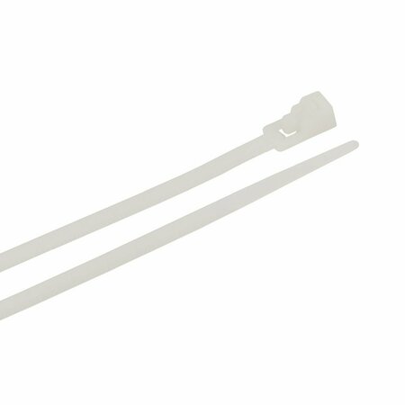FORNEY Cable Ties, 8 in Natural Releasable Standard Duty 62057